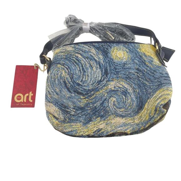 Signare Women's Fine Art Tapestry Crossbody Bag Van Gogh "Starry Night" - Picture 1 of 3